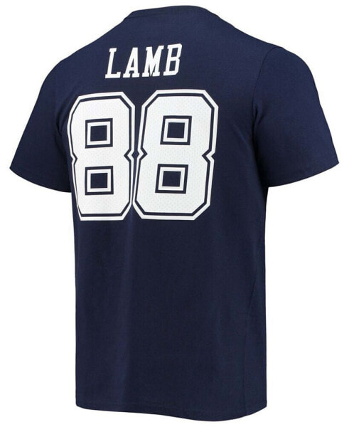 Men's CeeDee Lamb Navy Dallas Cowboys Player Icon Name and Number T-shirt