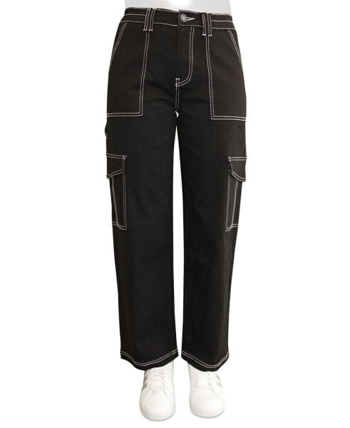 Crave Fame Juniors' High-Rise Utility Cargo Skater Pants