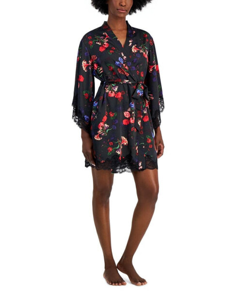 Women's Floral Wrap Robe, Created for Macy's