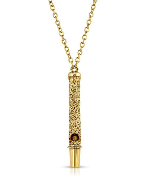 Gold-Tone Whistle Pendant Necklace