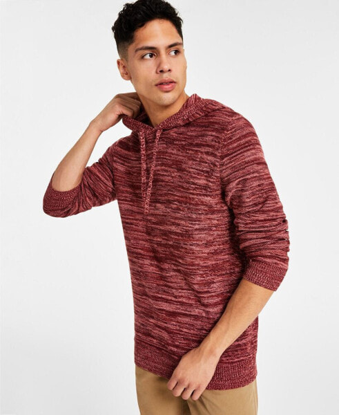 Men's Solid Marled Hooded Sweater, Created for Macy's