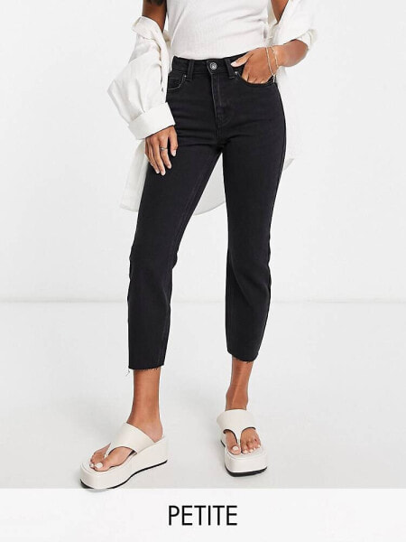 Vero Moda Petite Brenda straight leg jeans in black