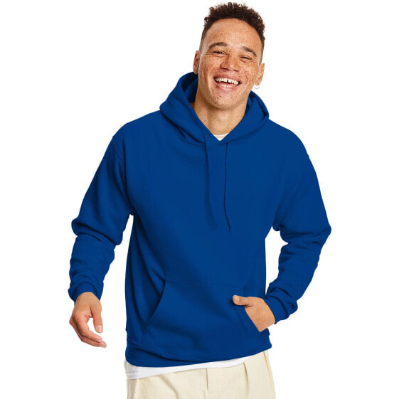 Hanes EcoSmart Fleece Pullover Hoodie Unisex 2XL Blue Longsleeve Pockets Solid