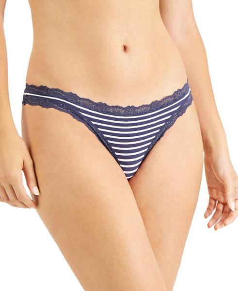 Women's Lace-Trim Thong, Created for Macy's