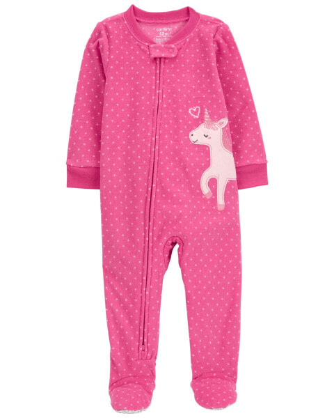 Toddler 1-Piece Unicorn Fleece Footie Pajamas 3T