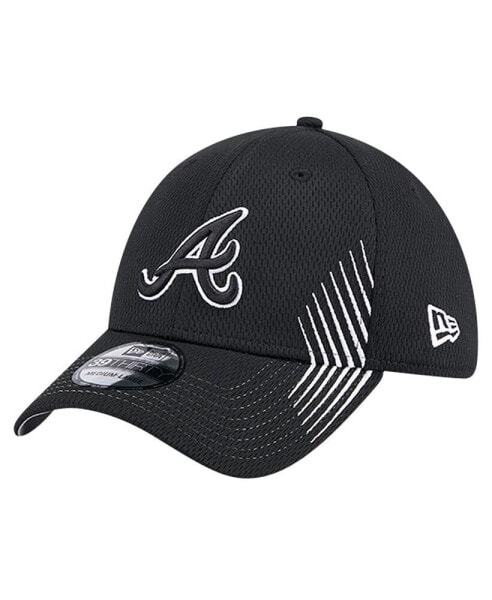 Men's Black Atlanta Braves Active Dash Mark 39THIRTY Flex Hat