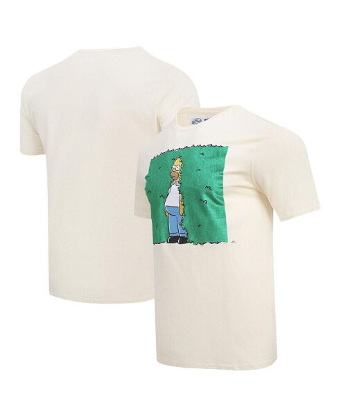 Men's Homer Simpson Natural The Simpsons Hiding in the Bushes T-Shirt