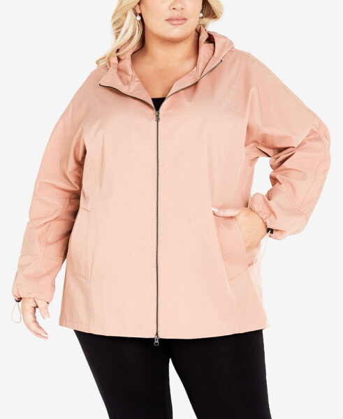 Plus Size Giselle Zip Up Hooded Jacket