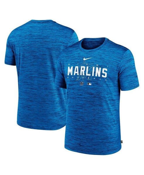 Men's Blue Miami Marlins Authentic Collection Velocity Performance Practice T-shirt