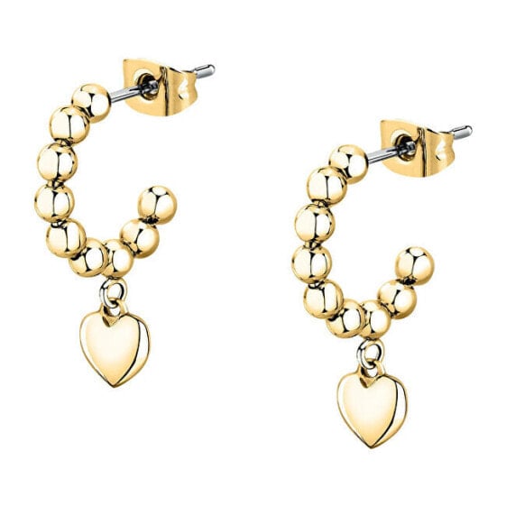 Charming gold-plated earrings with hearts Talismans SAIX17