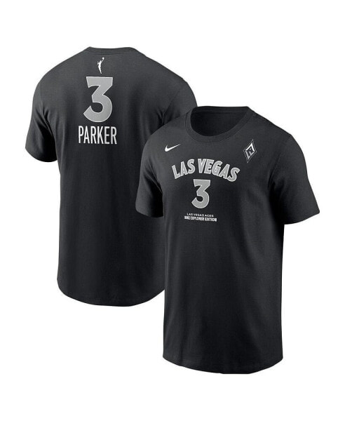 Men's and Women's Candace Parker Black Las Vegas Aces Explorer Edition Name Number T-Shirt