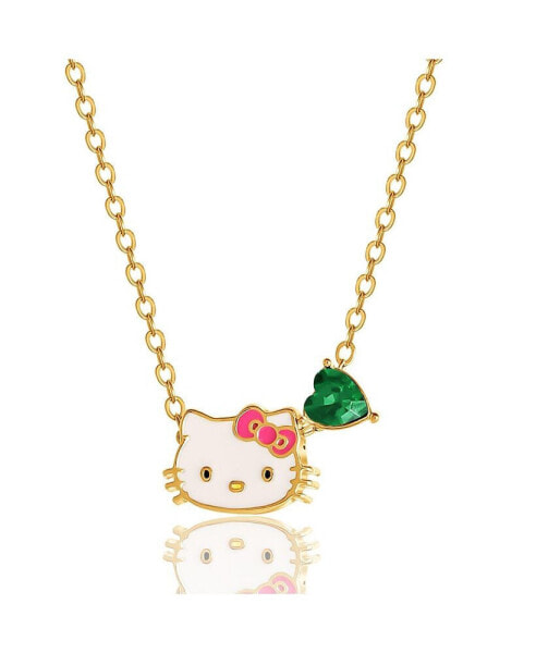 Sanrio Heart Birthstone Charm Necklace - 16 + 2'' Chain