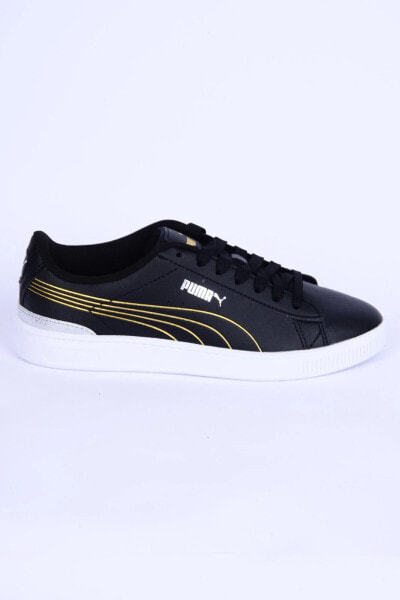 395085-02 Vikky V3 Metalic Shine Sneakers Rahat Taban Hafif Esnek Siyah-gold Kadın Günlük Spor