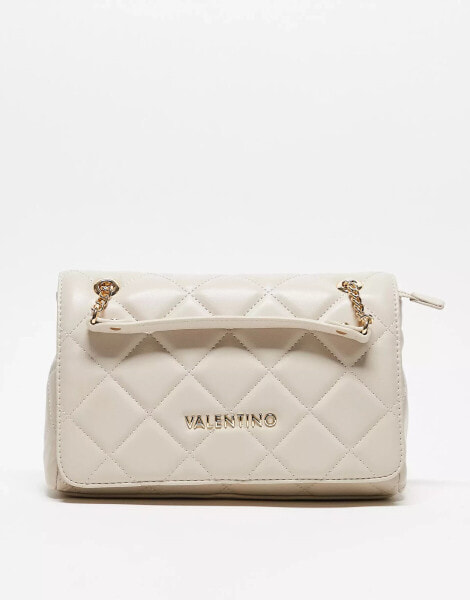 Valentino ocarina quilted flap bag in ecru