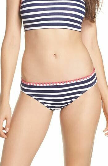 Tommy Bahama 273688 Women's Breton Stripe Bikini Bottoms, Size Small - Blue