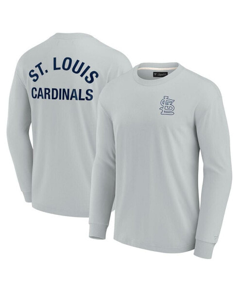 Men's and Women's Gray St. Louis Cardinals Super Soft Long Sleeve T-shirt