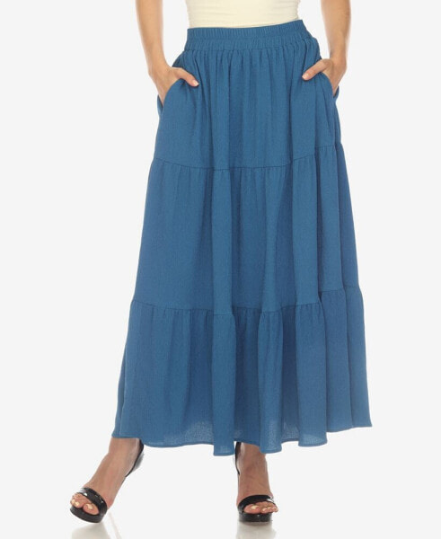 Women's Pleated Tiered Maxi Skirt