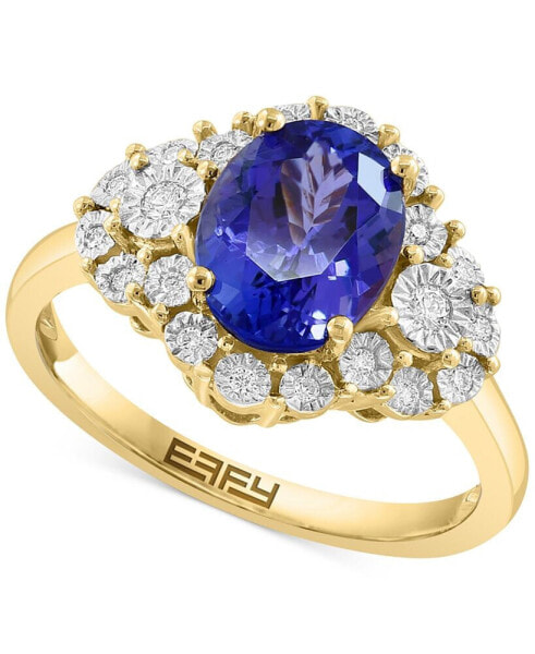 Кольцо EFFY Tanzanite Oval Halo.