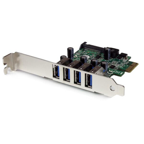 StarTech.com 4 Port PCI Express PCIe SuperSpeed USB 3.0 Controller Card Adapter with UASP - SATA Power - PCIe - USB 3.2 Gen 1 (3.1 Gen 1) - PCIe 2.0 - CE - FCC - NEC uPD720201 - 5 Gbit/s