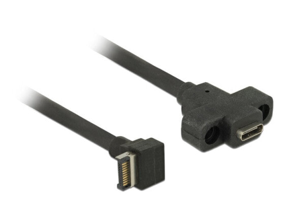 Delock 85326, 0.45 m, USB A, USB C, USB 3.2 Gen 2 (3.1 Gen 2), Male/Male, Black