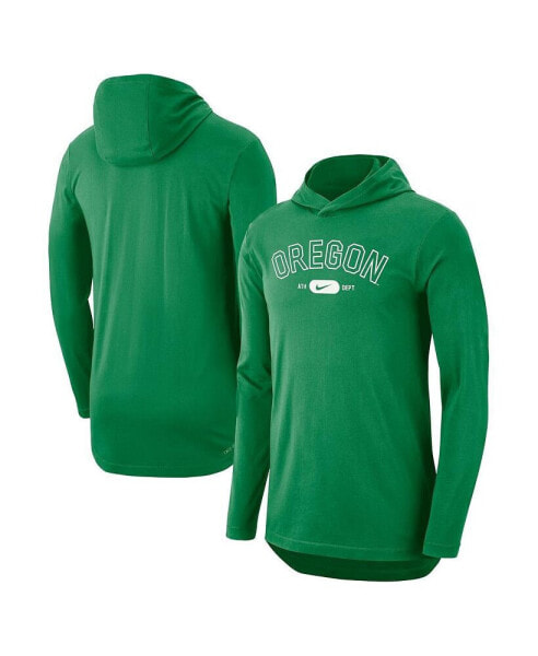 Men's Green Oregon Ducks Campus Performance Tri-Blend Long Sleeve Hoodie T-Shirt