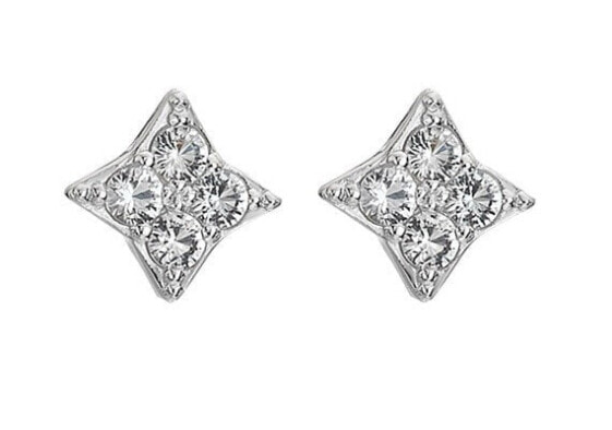 Sterling Silver Earrings with Diamonds and Topazes DE747