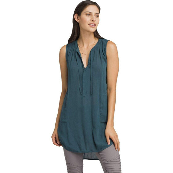 PRANA 294349 Women's Natassa Crinkled Tunic Petrol Blue, XS