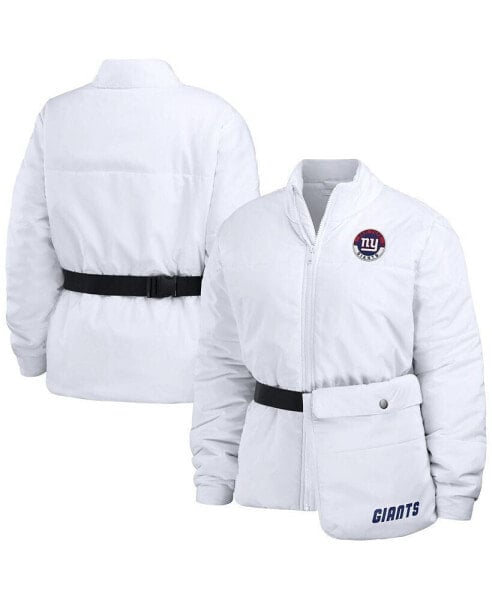 Women's White New York Giants Packaway Full-Zip Puffer Jacket