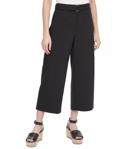 Брюки Calvin Klein Женские C карманами для работы и широкими брючинами черного цвета размер 6