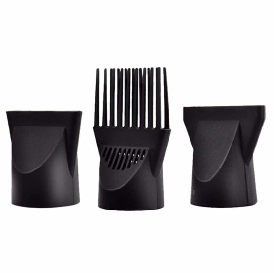 3pcs Professional Plastic Hair Dryer Nozzle Diffuser Hair Dryer Nozzle Comb Attachment Concentrator Replacement Hair Dryer Flat Hairdresser Salon Styling Tool Specially for Diameter 4.5cm (Black)