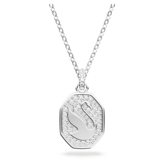 Swarovski Damen Halskette mit Anhänger Signum Anhänger Schwan, Lang, Weiß, Rhodiniert 5621098