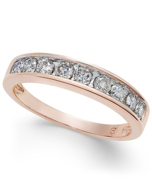 Diamond Channel Ring (1/2 ct. t.w.) in 14k Yellow or Rose Gold