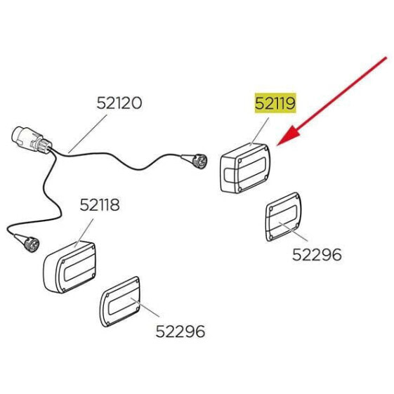 THULE Right Lamp Minipoint 7 Pin 52119 EuroRide/EuroPower/EuroWay G2 Spare Part