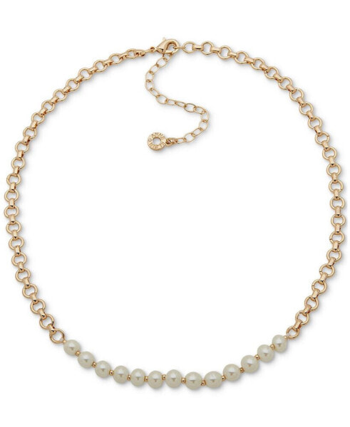 Gold-Tone Imitation Pearl Collar Necklace, 16" + 3" extender