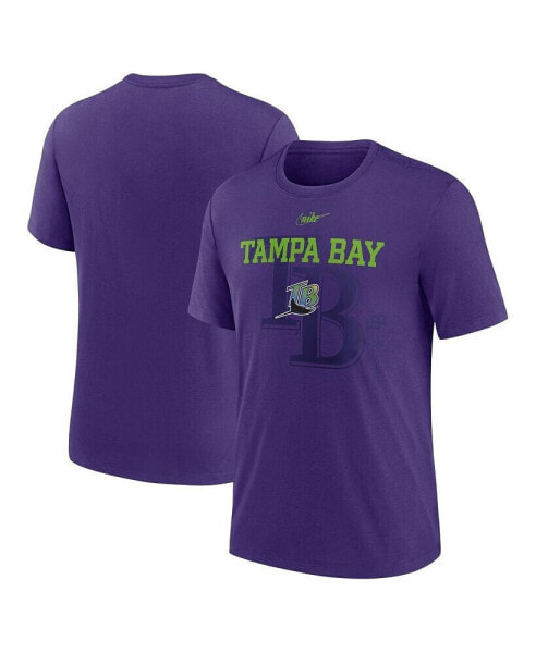 Men's Purple Tampa Bay Rays Rewind Retro Tri-Blend T-shirt