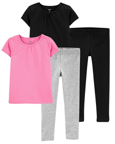 Toddler 4-Piece Cotton Shirts & Leggings Set 5T