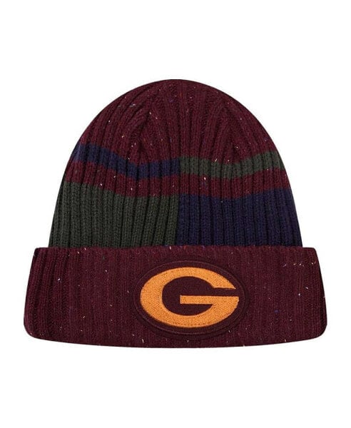Men's Burgundy Green Bay Packers Speckled Cuffed Knit Hat