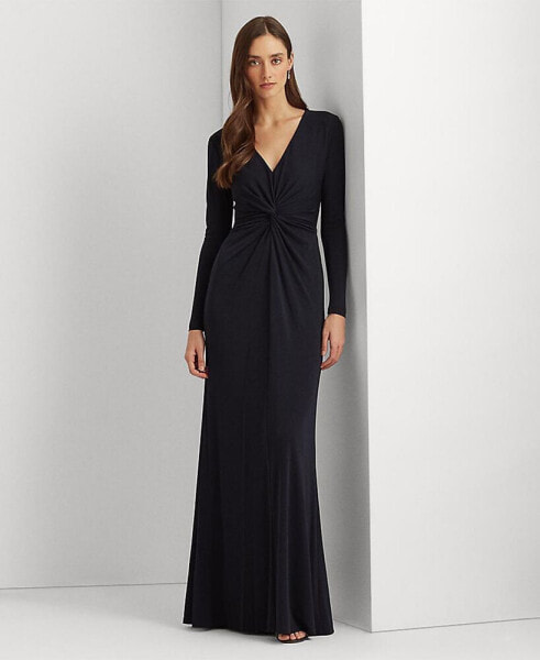 Women's Twisted Long-Sleeve Gown