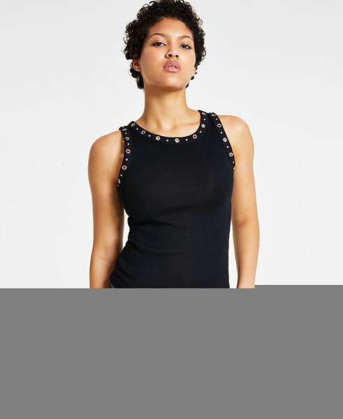 Women's Ribbed Grommet-Trim Tank Top, Created for Macy's