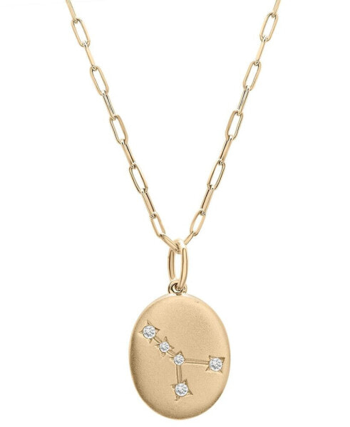 Wrapped diamond Cancer Constellation 18" Pendant Necklace (1/20 ct. tw) in 10k Yellow Gold, Created for Macy's