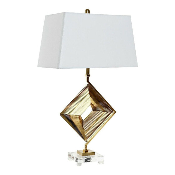 Настольная лампа DKD Home Decor Белый полиэстер Металл Стеклянный 220 V Позолоченный 60 W (43 x 25 x 75 cm)
