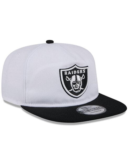 Men's White/Black Las Vegas Raiders 2024 NFL Training Camp Golfer Snapback Hat