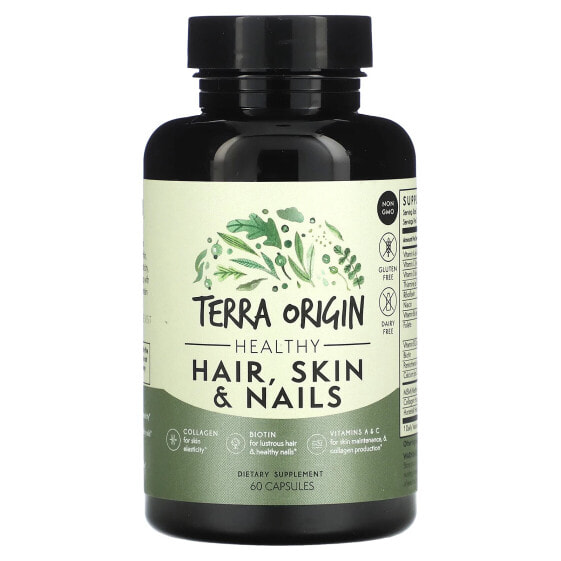 Витамины и БАДы для здоровья кожи Terra Origin Healthy Hair, Skin & Nails, 60 капсул