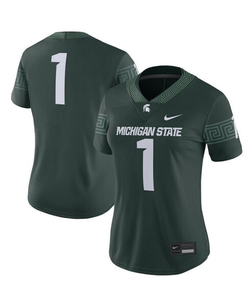 Women's #1 Green Michigan State Spartans Football Game Jersey