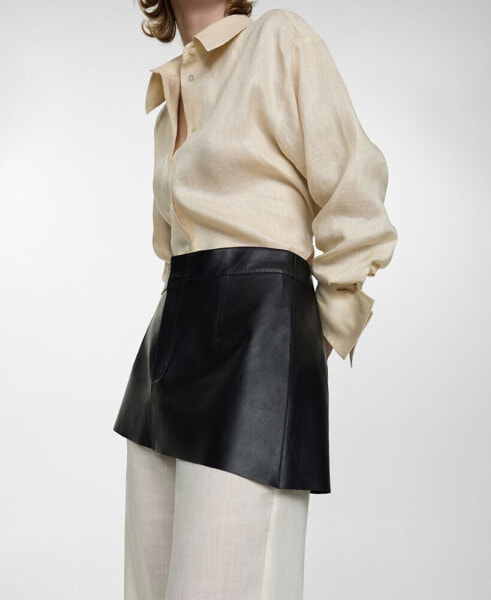 Women's Asymmetrical Leather Sash Skirt