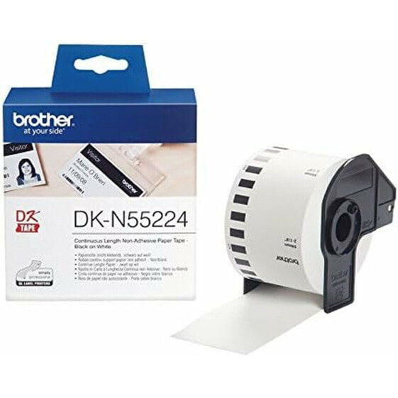 Непрерывная термобумага Brother DK-N55224 54 x 30,48 mm Белый Черный/Белый