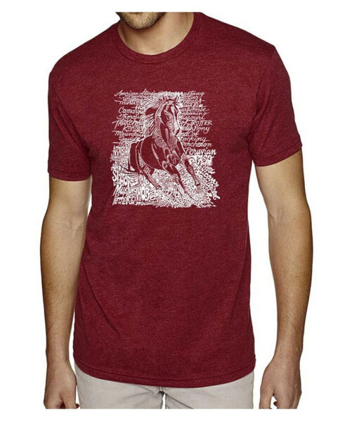 Men's Premium Word Art T-Shirt - Horse Breeds