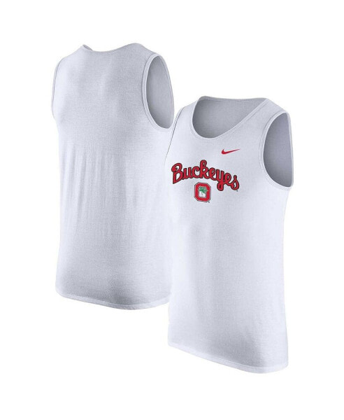 Men's White Ohio State Buckeyes Vintage-like Logo Performance Tank Top