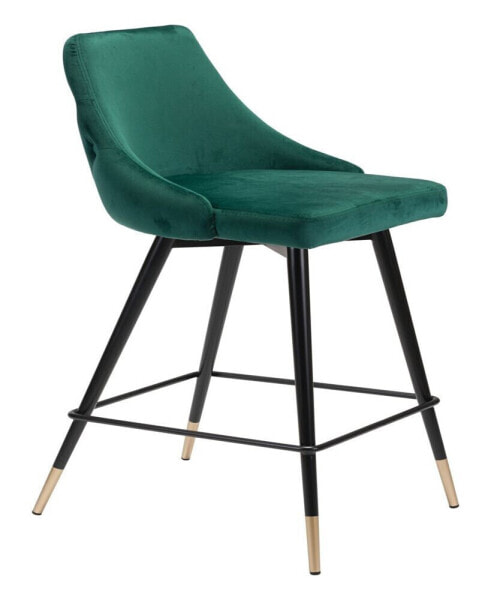 36" Steel, Polyester Piccolo Pencil Legs Counter Chair