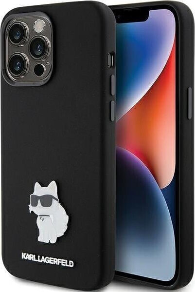 Karl Lagerfeld Karl Lagerfeld KLHCP15XSMHCNPK iPhone 15 Pro Max 6.7" czarny/black Silicone Choupette Metal Pin